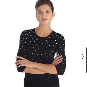 WHBM Black Cardigan with Pearls